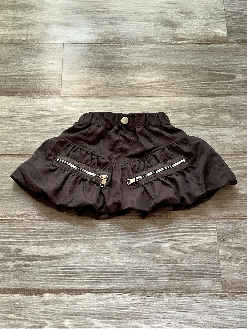 Black Ruffle Mini Skirt